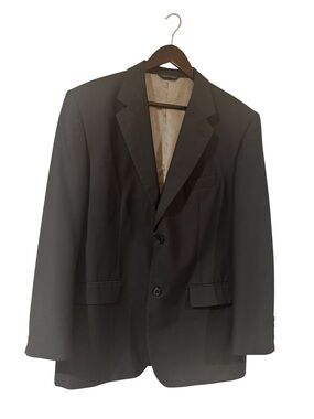 Fellini Uomo men's classic tailored black two-button sports blazer, lined, 42R.